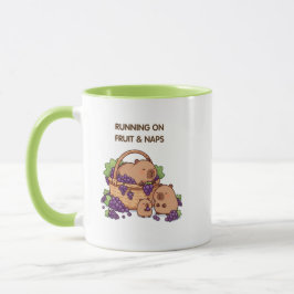 Running on Fruit & Naps – Cute Capybara Family Tasse