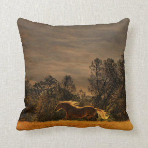 Running Palimino Horse Throw Kissen