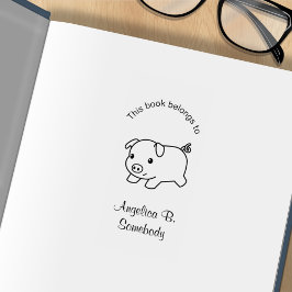 Running-Piglet-Schweinefleisch-Buchzeichen Gummistempel