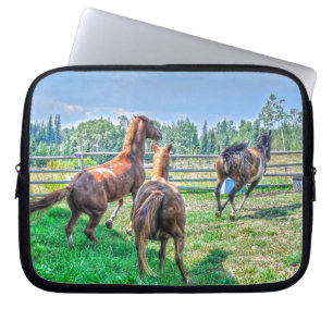 Running Pinto Paint Gelding & Kastanienbälle Laptopschutzhülle