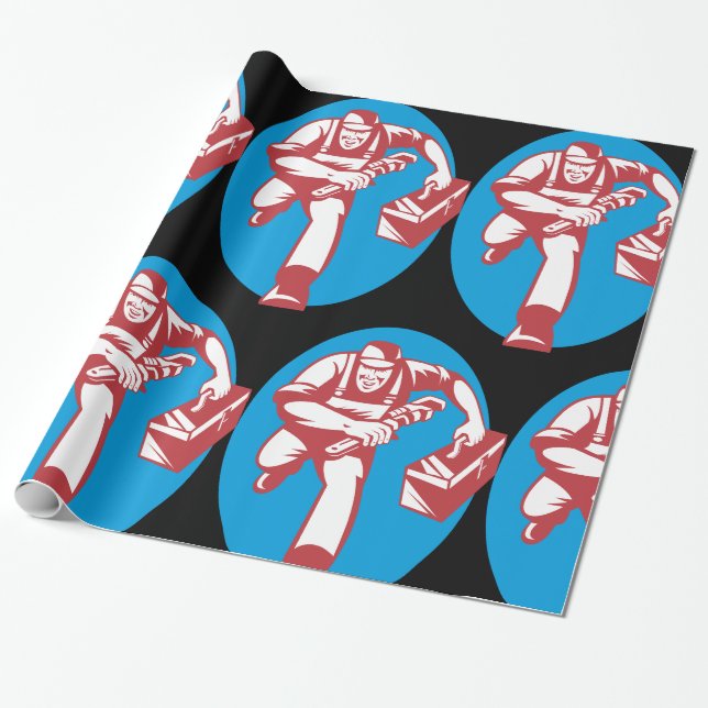 Running Plumber Geschenkpapier (Ungerollt)