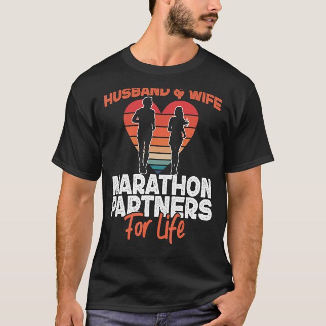 Running Runner Half Marathon Hochzeit Husb T-Shirt (Vorderseite)