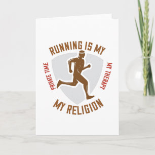 Running - Running ist Therapie und Religion Karte