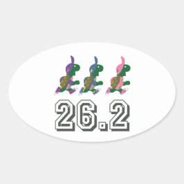 Running Schildkröten 26,2 Ovaler Aufkleber