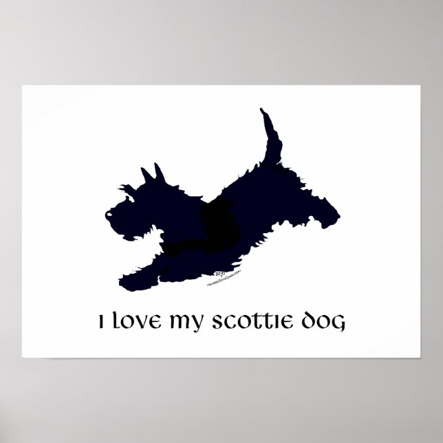 Running Scottish Terrier Silhouette Poster (Vorne)