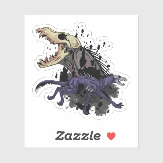 Running Skull Monster Aufkleber (Blatt)
