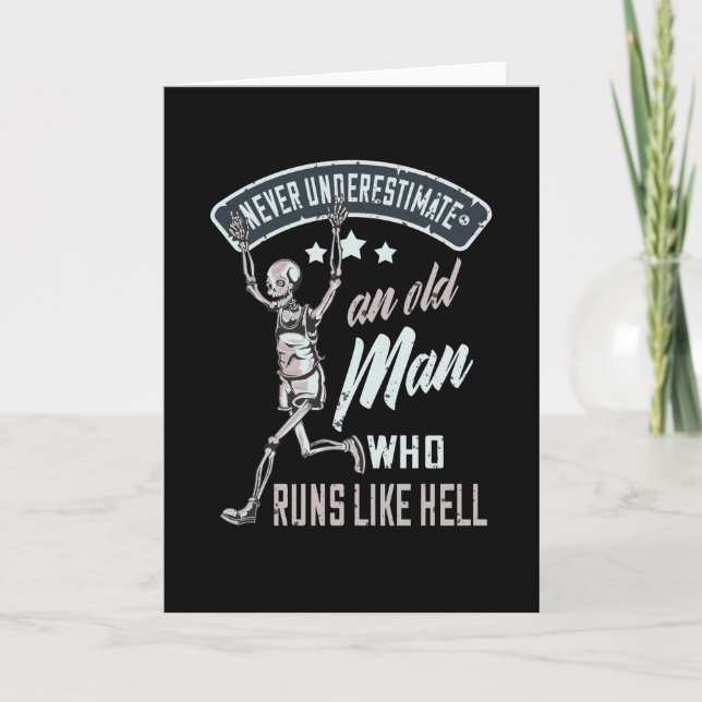 Running Sport Funny Runner Old Man Geschenk Karte (Vorderseite)