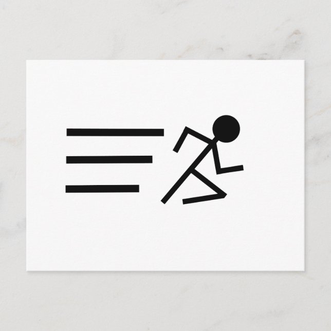 Running Stickman Postkarte (Vorderseite)