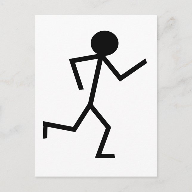 Running Stickman Postkarte (Vorderseite)