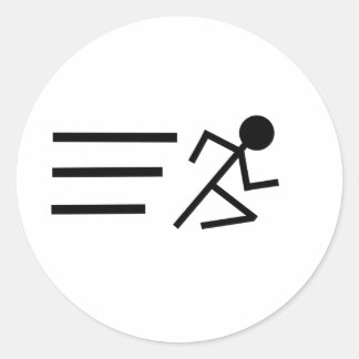 Running Stickman Runder Aufkleber