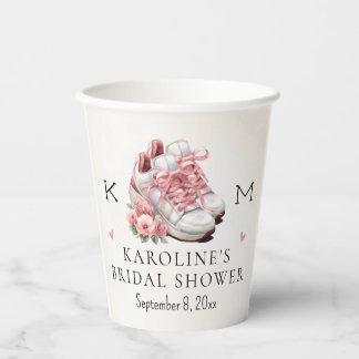 Running Themed Floral Sneaker Brautparty Pappbecher