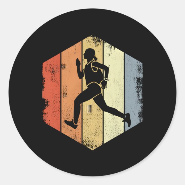 Running Triathlete Joggen Runder Aufkleber (Vorderseite)