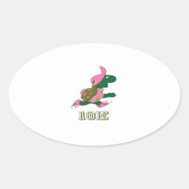 Running Turtle 10K - Rosa Ovaler Aufkleber