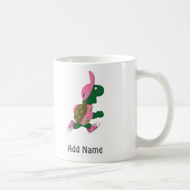 Running Turtle Personalize Kaffeetasse (Rechts)