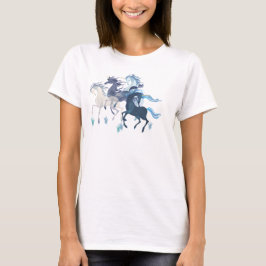 Running Unicorns, elegant oben T-Shirt