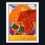 "Running with Greyhounds" Art Deco Print 16x20 Poster<br><div class="desc">Lebhafte Farben 1931 Art Deco Print "Running with Greyhounds"</div>