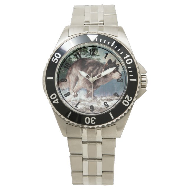 Running Wolf Armbanduhr (Vorderseite)