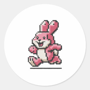 Runny Bunny Runder Aufkleber