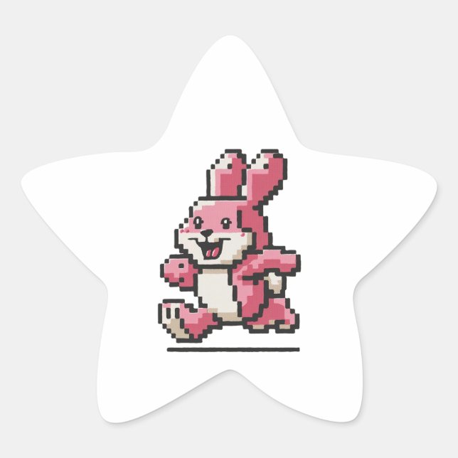 Runny Bunny Stern-Aufkleber (Vorderseite)