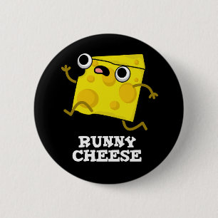 Runny Cheese Funny Food Pub Dark BG Button