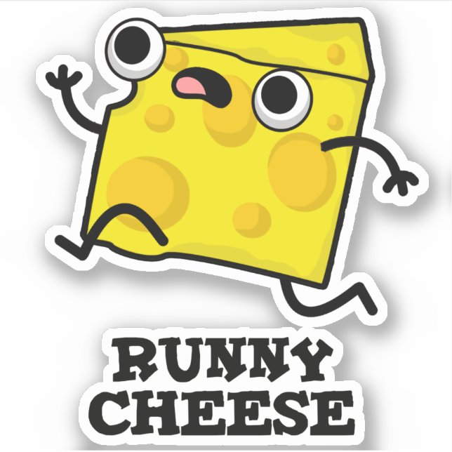 Runny Cheese Funny Food Puff Aufkleber (Vorderseite)