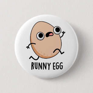 Runny Egg Funny Food Puff Button