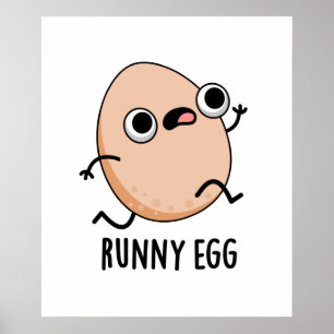 Runny Egg Funny Food Puff Poster