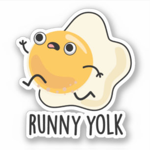Runny Yolk Funny Food Egn Pun Aufkleber