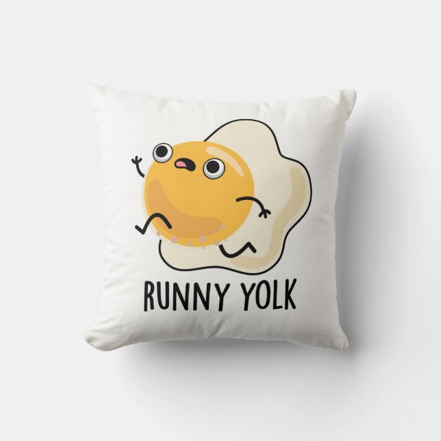 Runny Yolk Funny Food Egn Pun Kissen (Vorderseite)