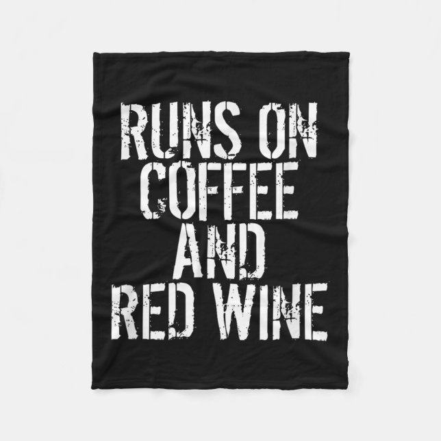 Runs auf Kaffee und Rotwein Fleecedecke (Vorderseite)