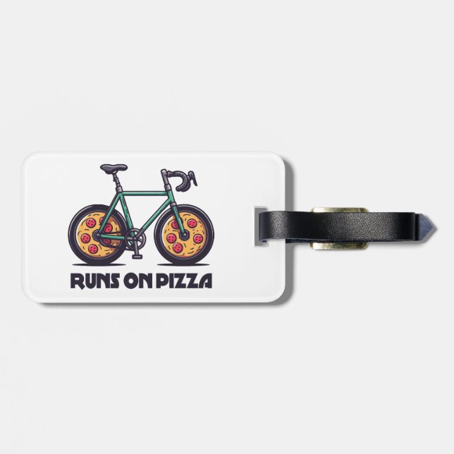 Runs auf Pizza Gepäckanhänger (Rückseite horizontal)
