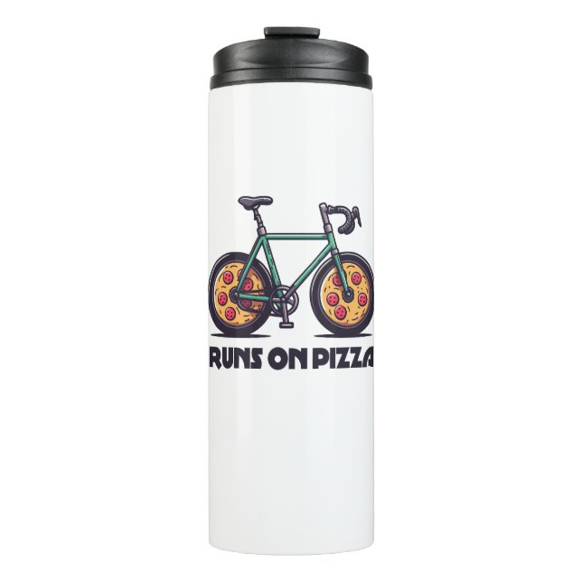 Runs auf Pizza Thermosbecher (Vorderseite)