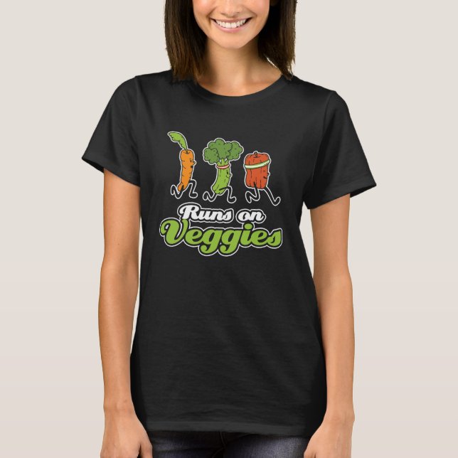 Runs auf Veggies T-Shirt (Vorderseite)