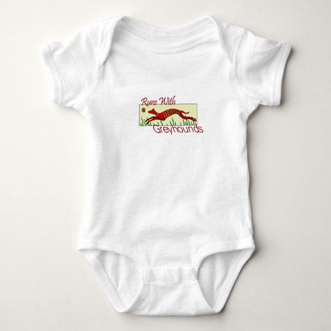 Runs mit Greyhounds Baby Bodysuit Baby Strampler (Vorderseite)