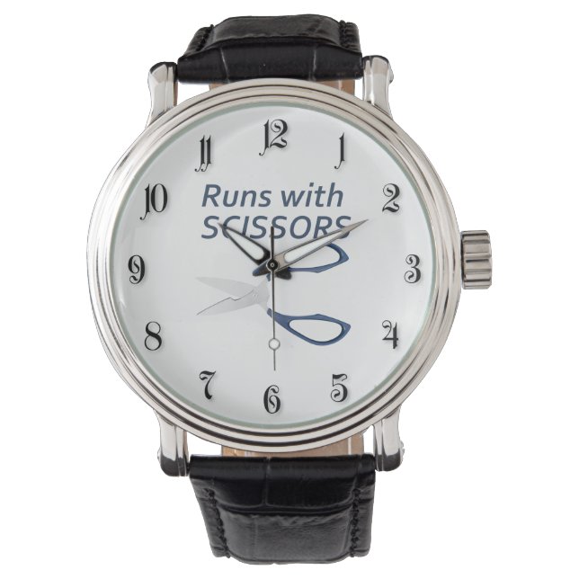 Runs mit Schere Armbanduhr (Vorderseite)
