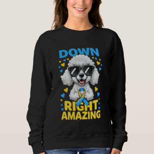 Runter Phantastisches Poodle Puppy Dog Down Syndro Sweatshirt