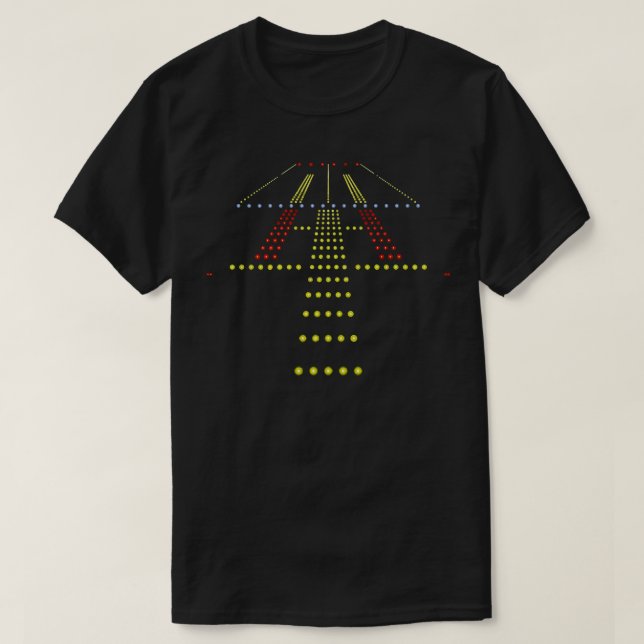 Runway Night View Aviation Airport Lights684 T-Shirt (Design vorne)