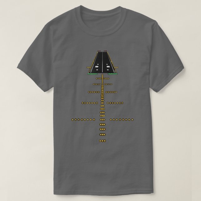 Runway Night View Aviation Airport Lights T-Shirt (Design devant)