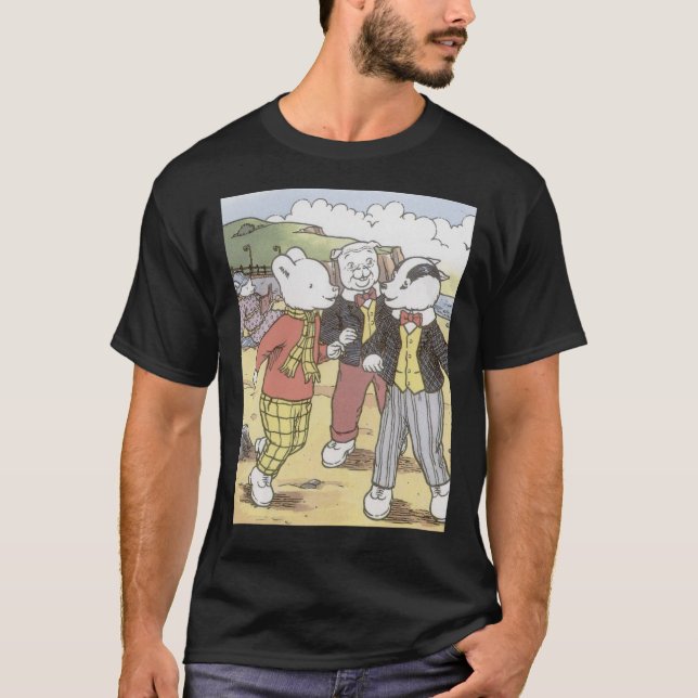 Rupert Bear, Bill Badger und Algy Mops Classic T-S T-Shirt (Vorderseite)
