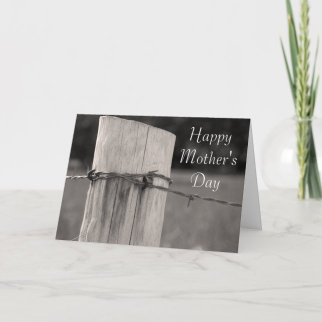 Rural Country Fence Post Happy Mother's Day Karte (Vorderseite)