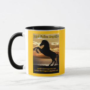 Rural Fiktion Magazine Logopferd mit Sonnenaufgang Tasse