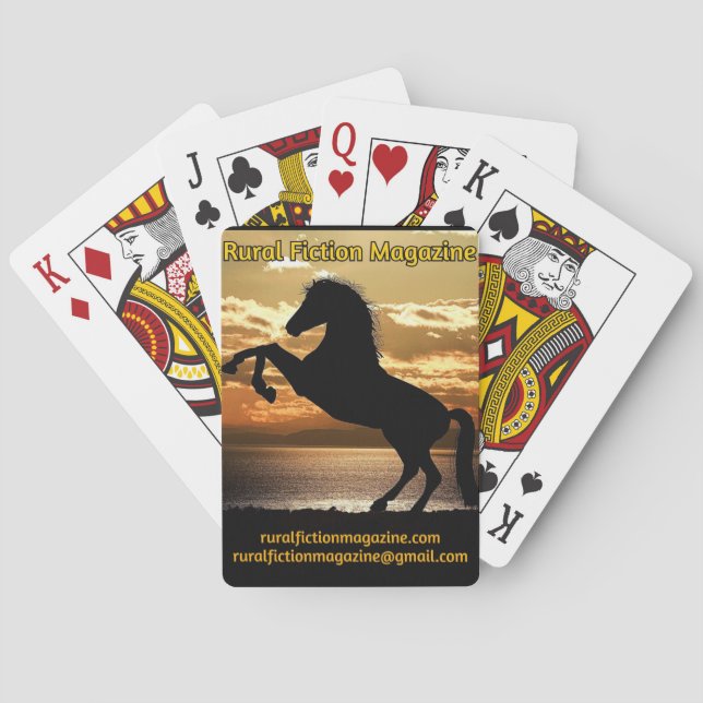 Rural Fiktion Magazine - Pferd mit Sonnenuntergang Spielkarten (Rückseite)