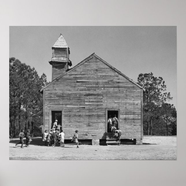 Rural Schoolhouse, 1937 Vintages Foto Poster (Vorne)