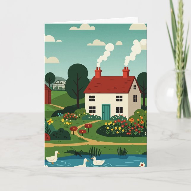 Rural town feiertagskarte (Vorderseite)