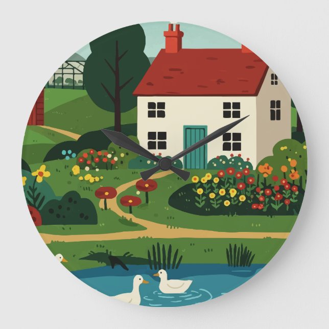 Rural town große wanduhr (Vorderseite)