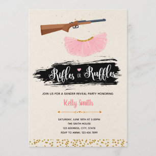 Rüschen oder Gewehrgeschlecht decken Party Einladung