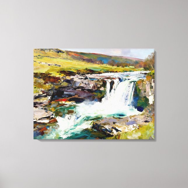 "Rush of the Dales" - Eine Yorkshire-Landschaft Leinwanddruck (Vorderseite)