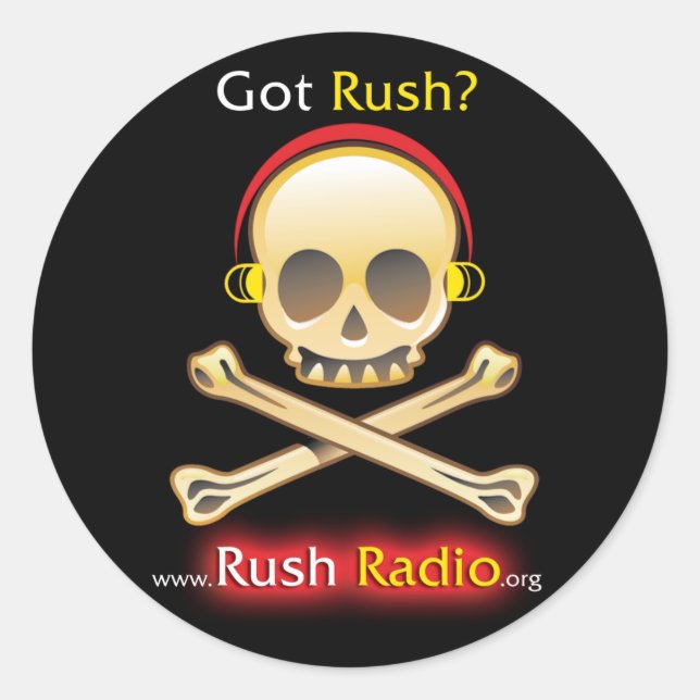 Rush Radio Round-Aufkleber Runder Aufkleber (Vorderseite)