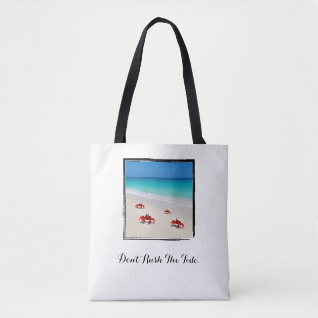 Rush the Tide - Minimalistischer Strand Tasche (Vorderseite)