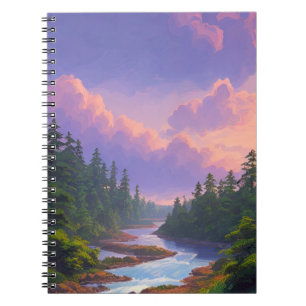 Rushing River and Pine Forest Notizblock